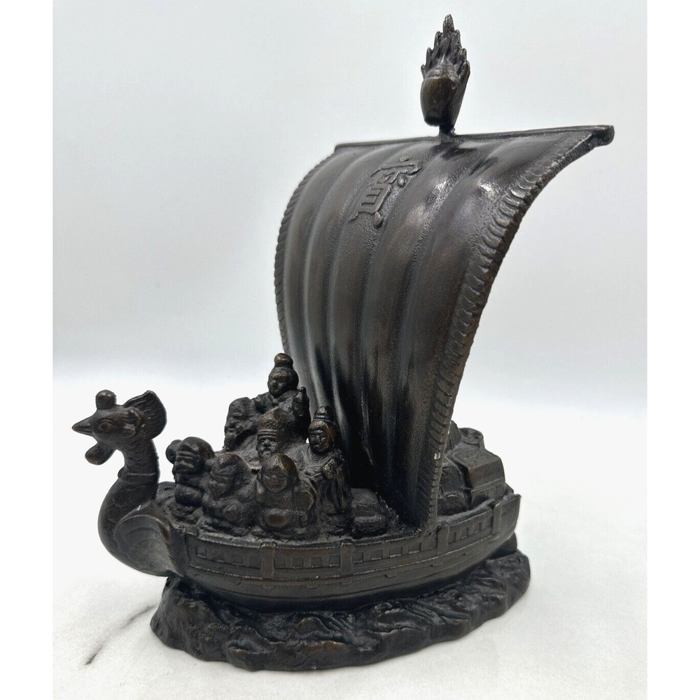 Toyo Bronze Ship Boat Japanese Takarabune Viking Treasure Statue Figure